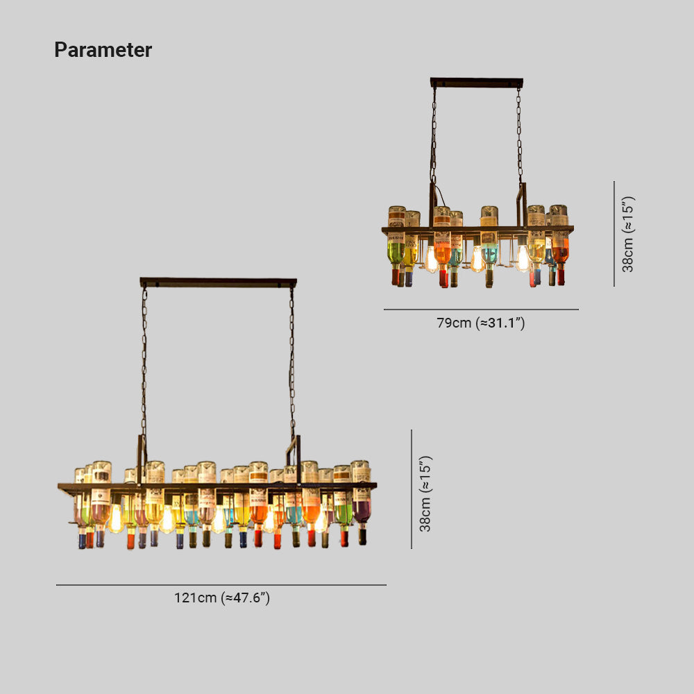 Hailie Art-Deco Wine Bottle Glass Pendant Light, Rust - Lumpaz