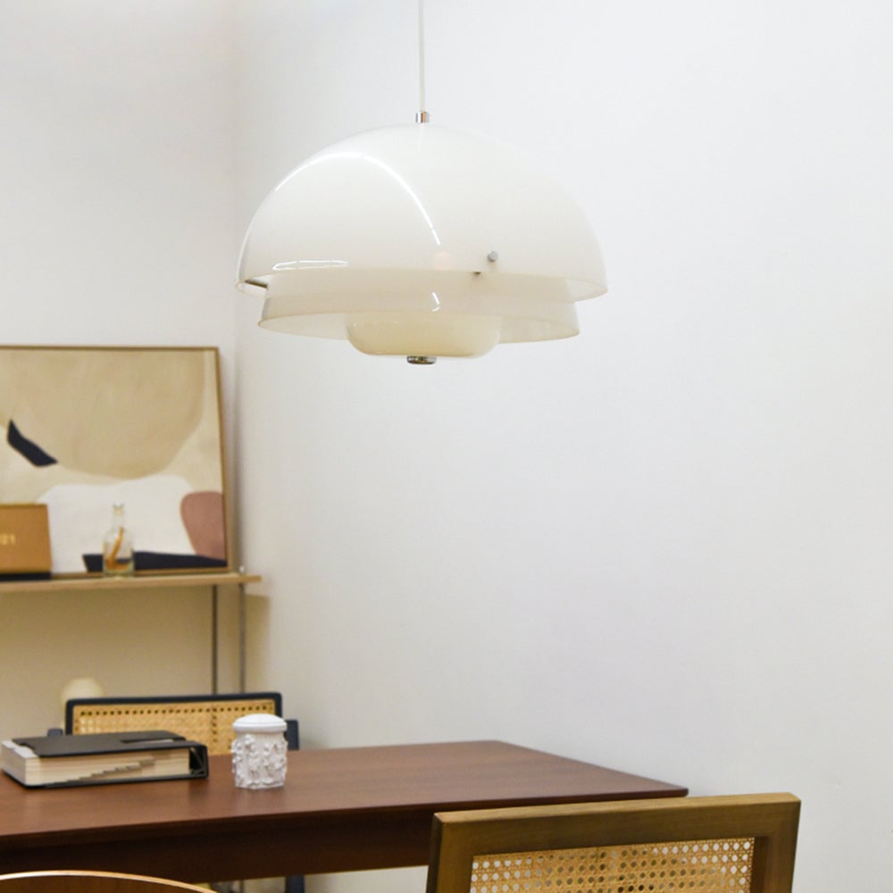 Hailie Dome Shape White Pendant Light - Lumpaz