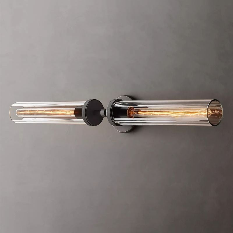 Leigh Modern Cylindrical Metal Led Wall Lamp, Black/Copper - Lumpaz