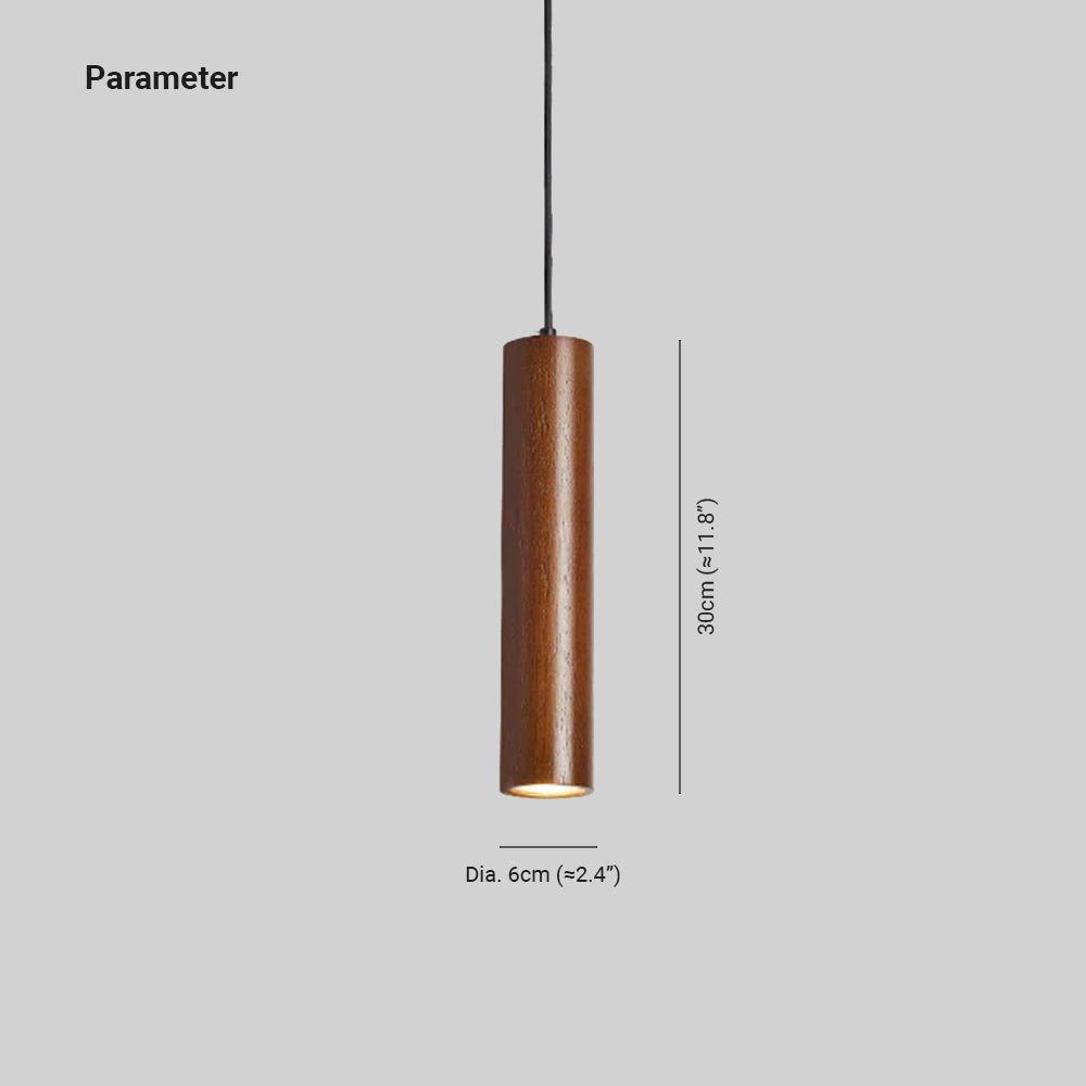 Ozawa Cylindrical Wood Pendant Light for Bedroom Kitchen Island - Lumpaz