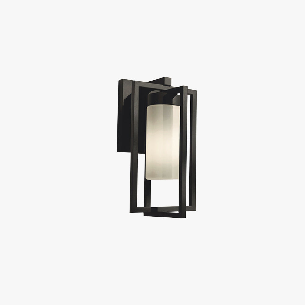 Orr Designer Rectangular Metal Outdoor Wall Lamp, Black - Lumpaz