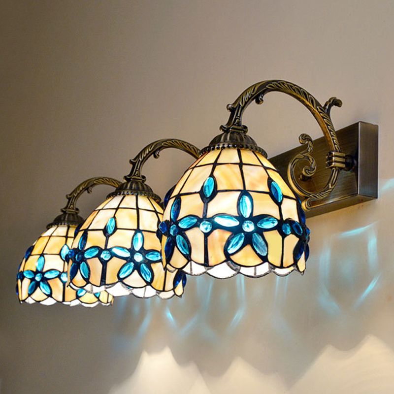 Baxter Vintage Flower Shaped Metal/Glass bedroom wall lamp - Lumpaz