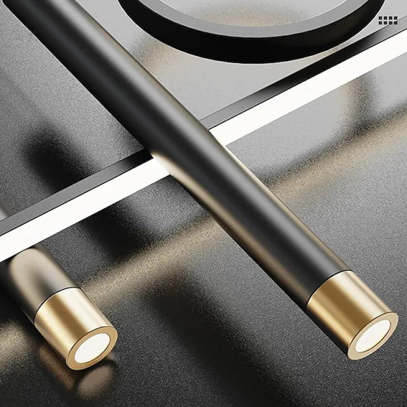 Madina Modern Metal Linear Starry Night Pendant Light, Black - Lumpaz