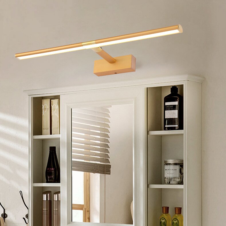 Edge Linear Mirror Front Vanity Wall Lamp, Bathroom, Black/Gold/Coffee - Lumpaz