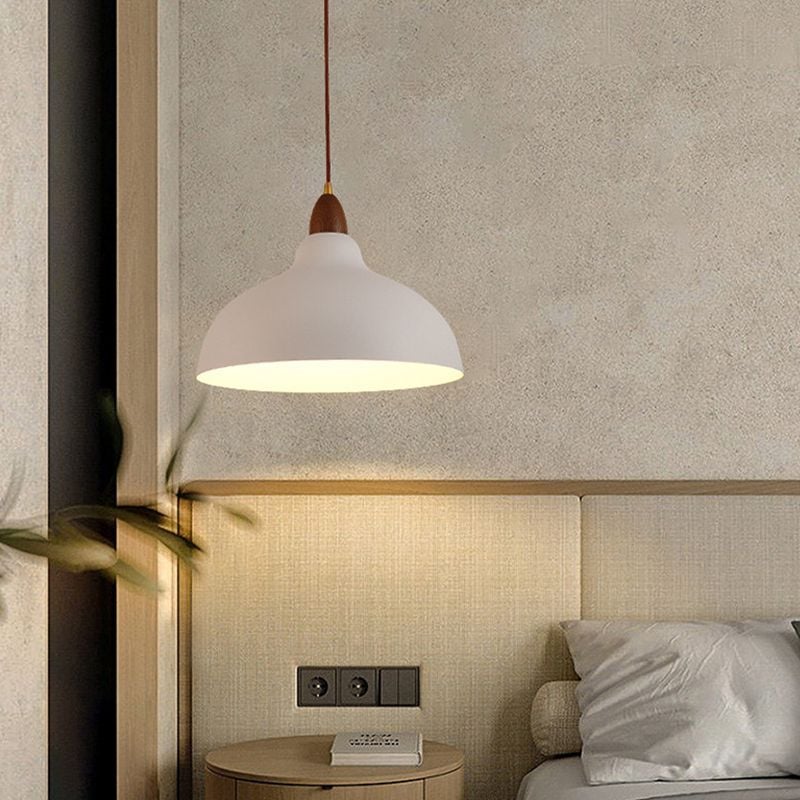 Morandi Modern Bowl-shaped Metal Pendant Light, Black/White - Lumpaz