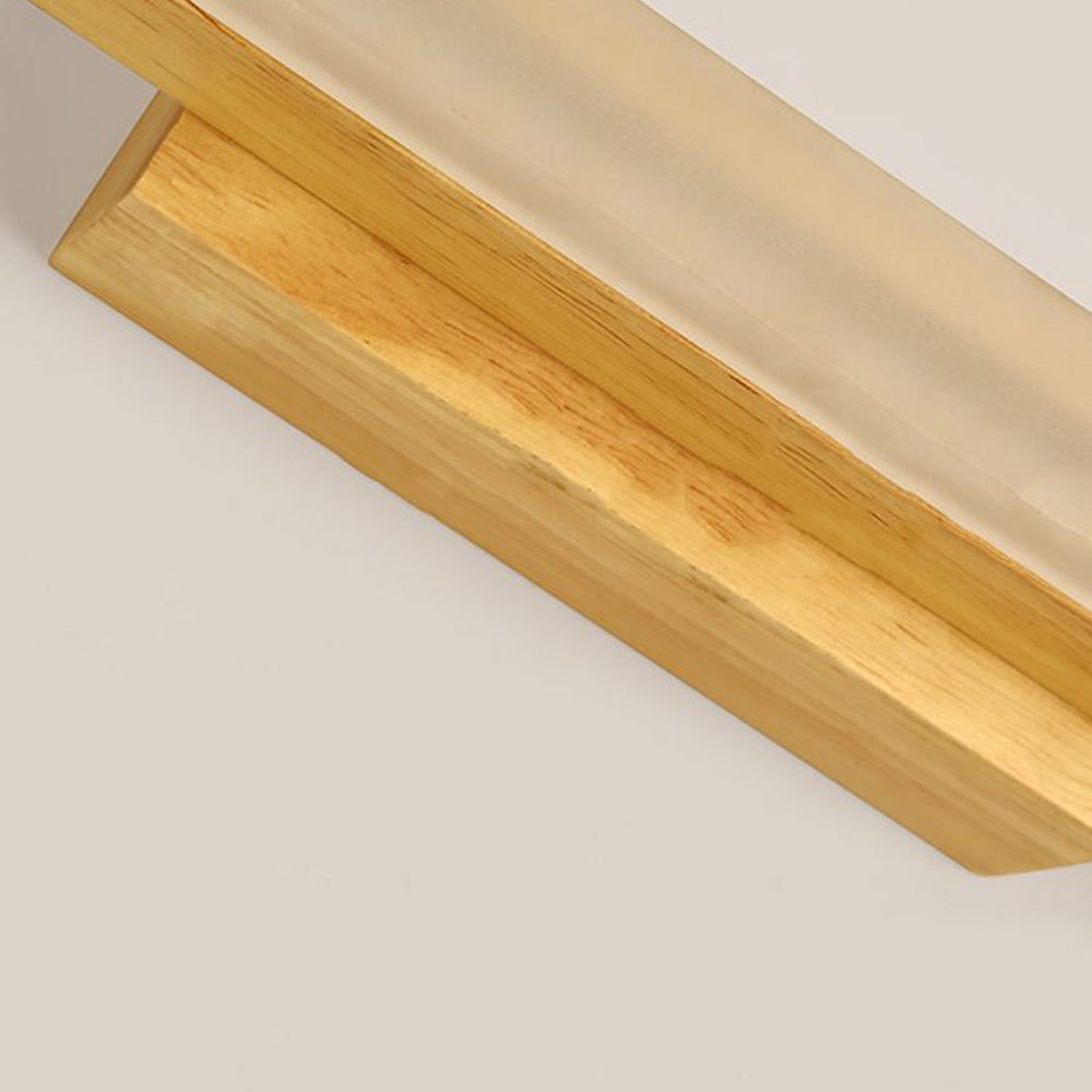 Leigh Modern Linear Wood/Acrylic Wall Lamp, Bathroom, Vanity Mirror Front - Lumpaz