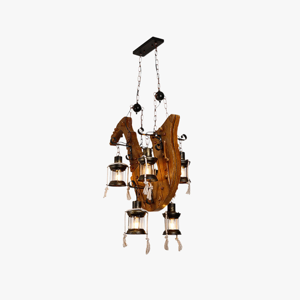 Austin Retro Saxophone Metal/Wood Pendant Light, Walnut - Lumpaz