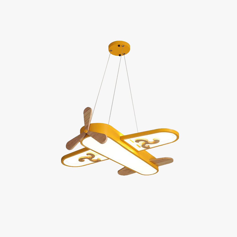 Minori Contemporary Plane Shaped Acrylic Pendant Light, Yellow/Blue - Lumpaz