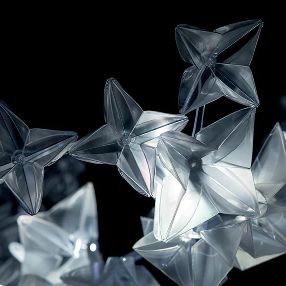 Olivia Luxury Star Acrylic Pendant Light, Living Room, Silver - Lumpaz