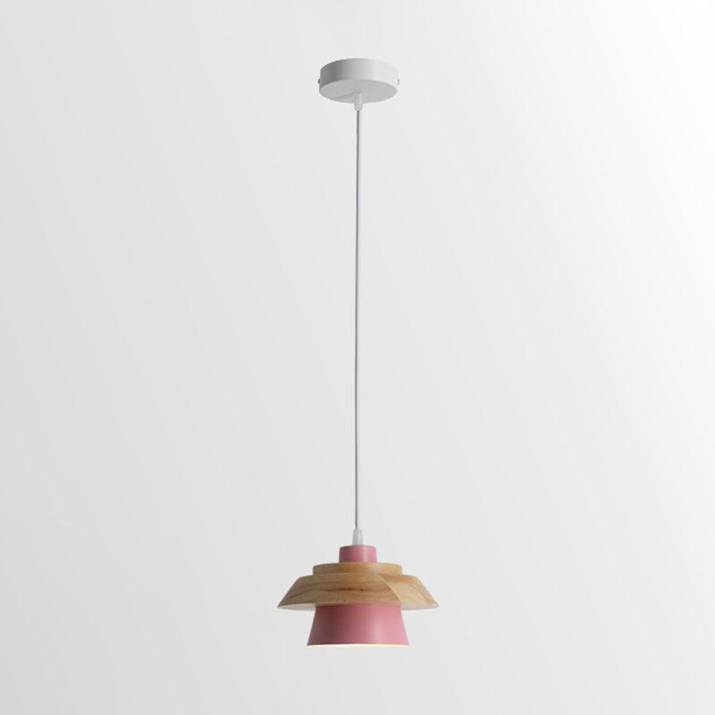 Zaid Modern Glass/Wood Pendant Light, Multi Color - Lumpaz