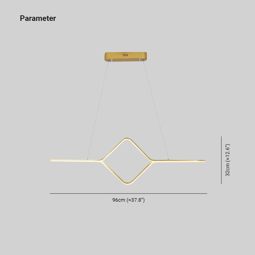 Bouvet Modern Linear Square Pendant Light, , Gold/Black - Lumpaz