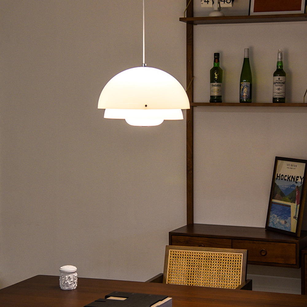 Hailie Dome Shape White Pendant Light - Lumpaz