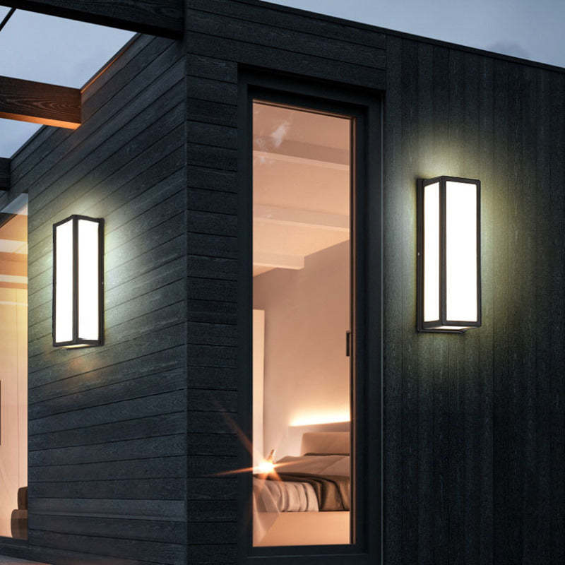 Orr Modern Waterproof Metal Cross Outdoor Wall Lamp, Black - Lumpaz