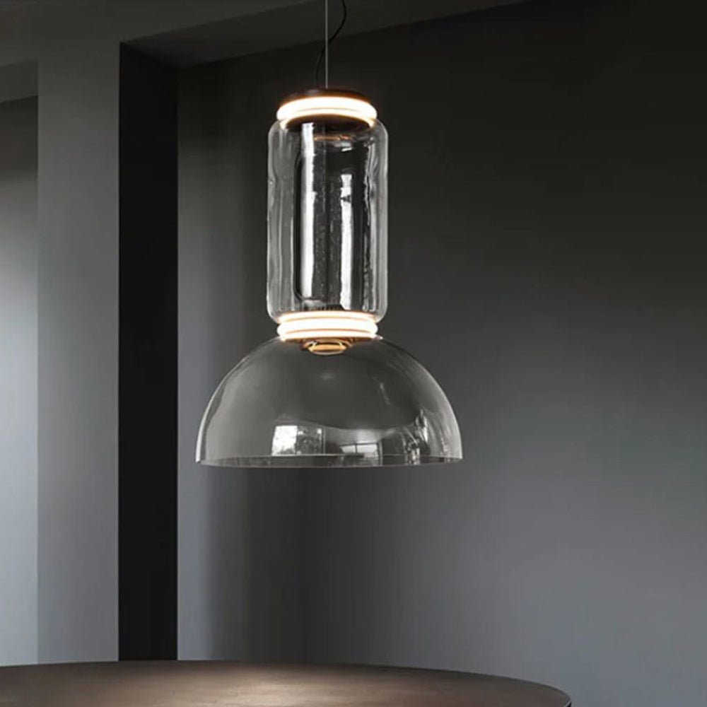 Hailie Minimalist Combination Glass Pendant Light, Clear - Lumpaz