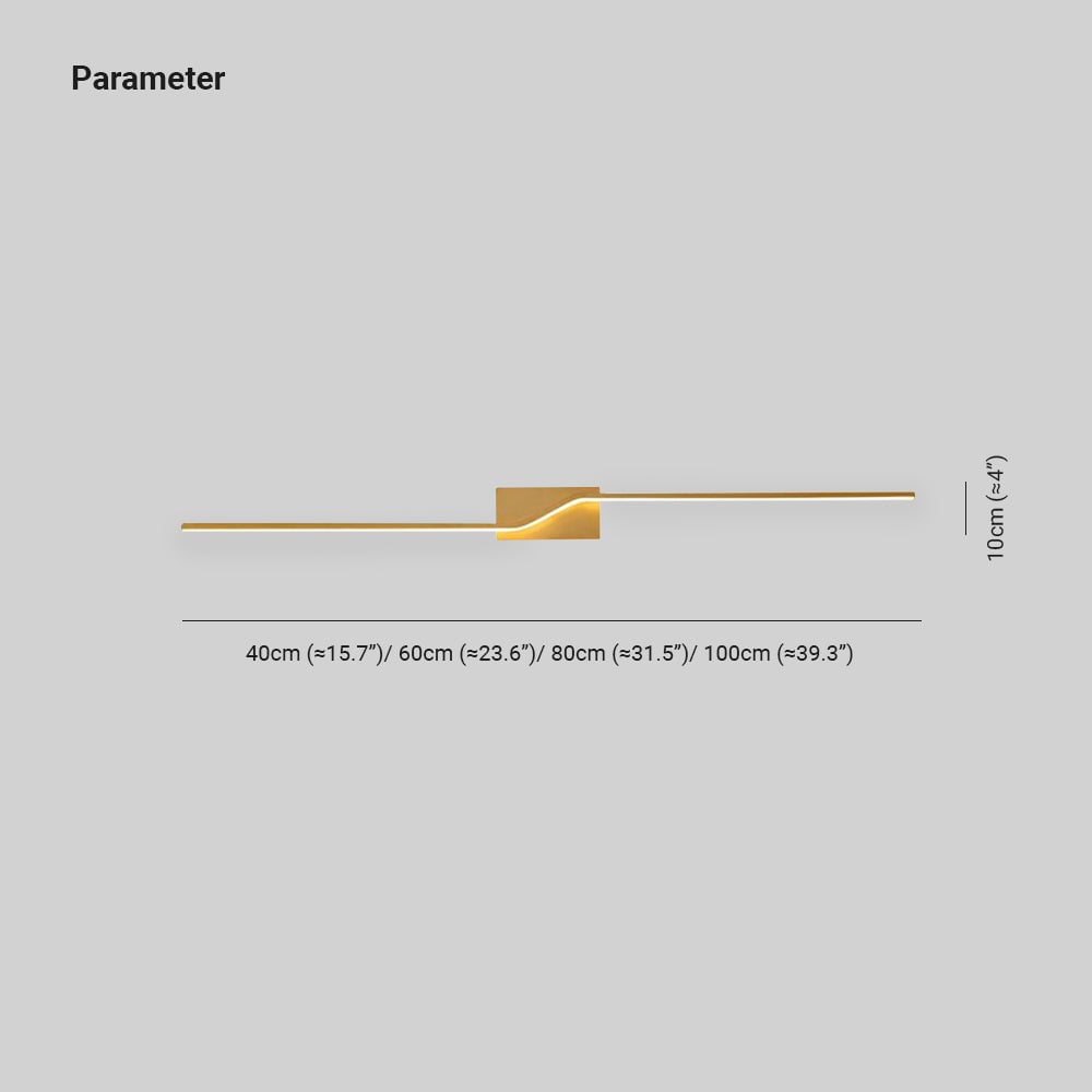 Leigh Luxury Curved Linear Metal Wall Lamp, Gold - Lumpaz