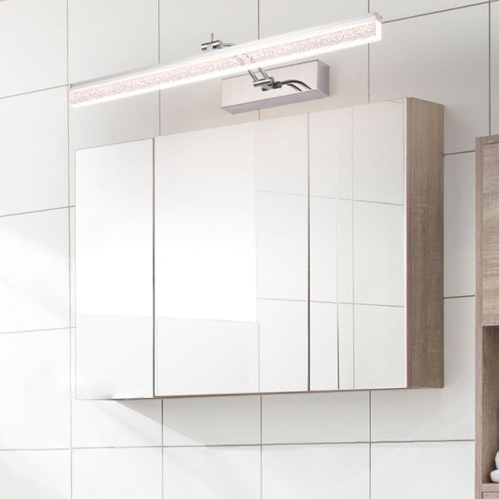 Edge Minimalist Linear Metal/Acrylic Mirror Front Vanity Wall Lamp, Black/White/Silver - Lumpaz