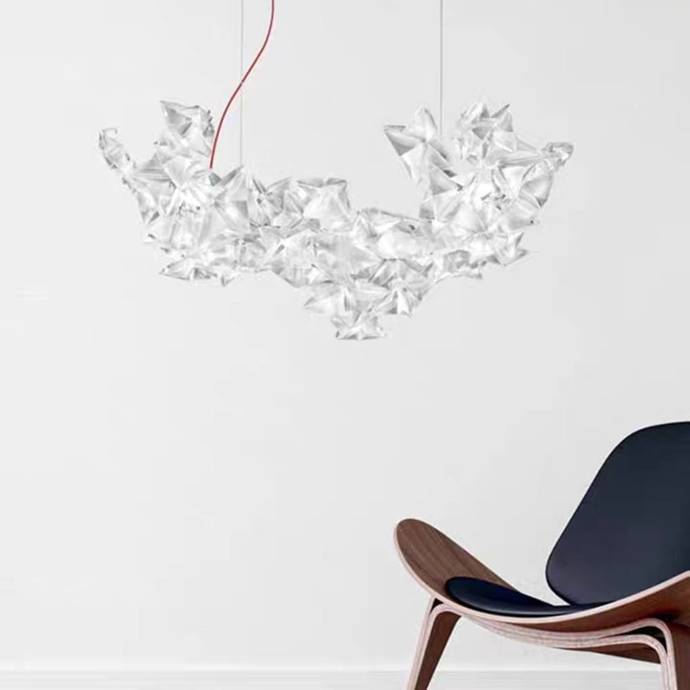 Olivia Luxury Star Acrylic Pendant Light, Living Room, Silver - Lumpaz