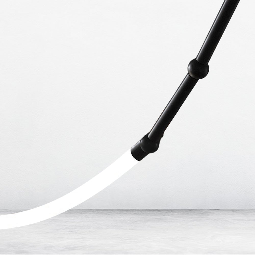 Edge Modern Linear Metal/Silicone Pendant Light, Black - Lumpaz