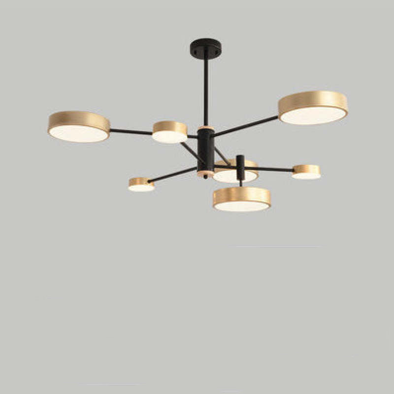 Sienna Pendant Light LED, Metal & Wood, Gray/White/Gold - Lumpaz