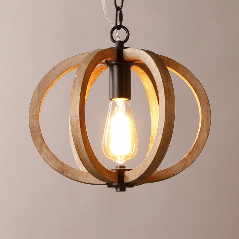 Alessio Orb/Gourd Wood Pendant Light - Lumpaz