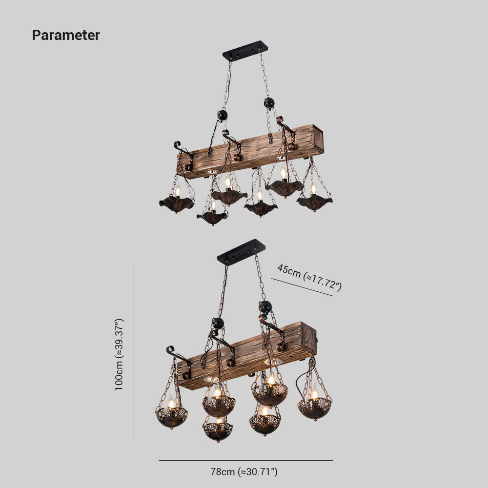 Austin Industrial Metal/Wood Pendant Light, Bronze - Lumpaz