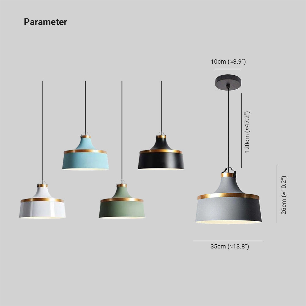 Morandi Modern Colorful Single Pendant Light, Metal Shade - Lumpaz