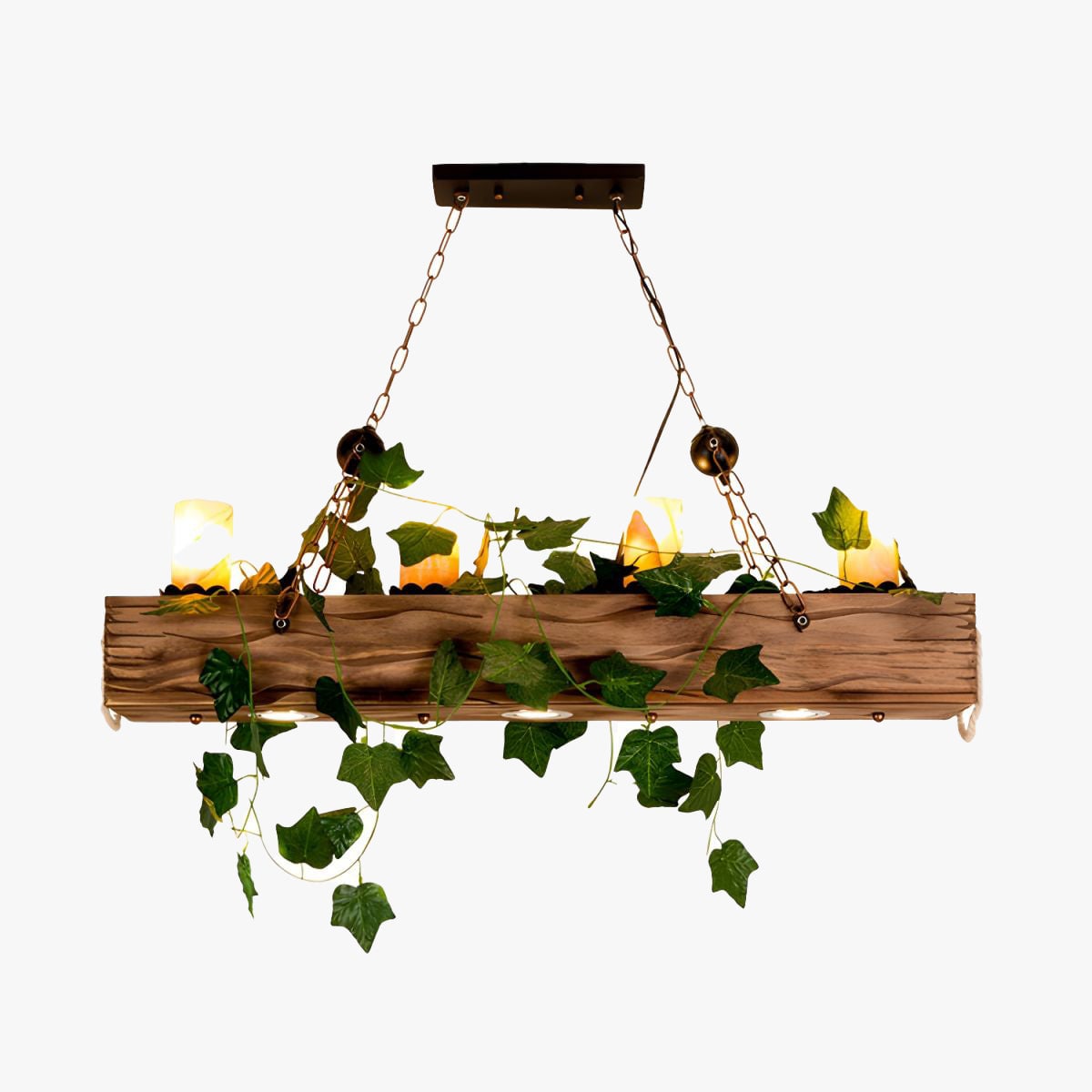 Austin Rustic Linear Wood Pendant Light Dining Room - Lumpaz