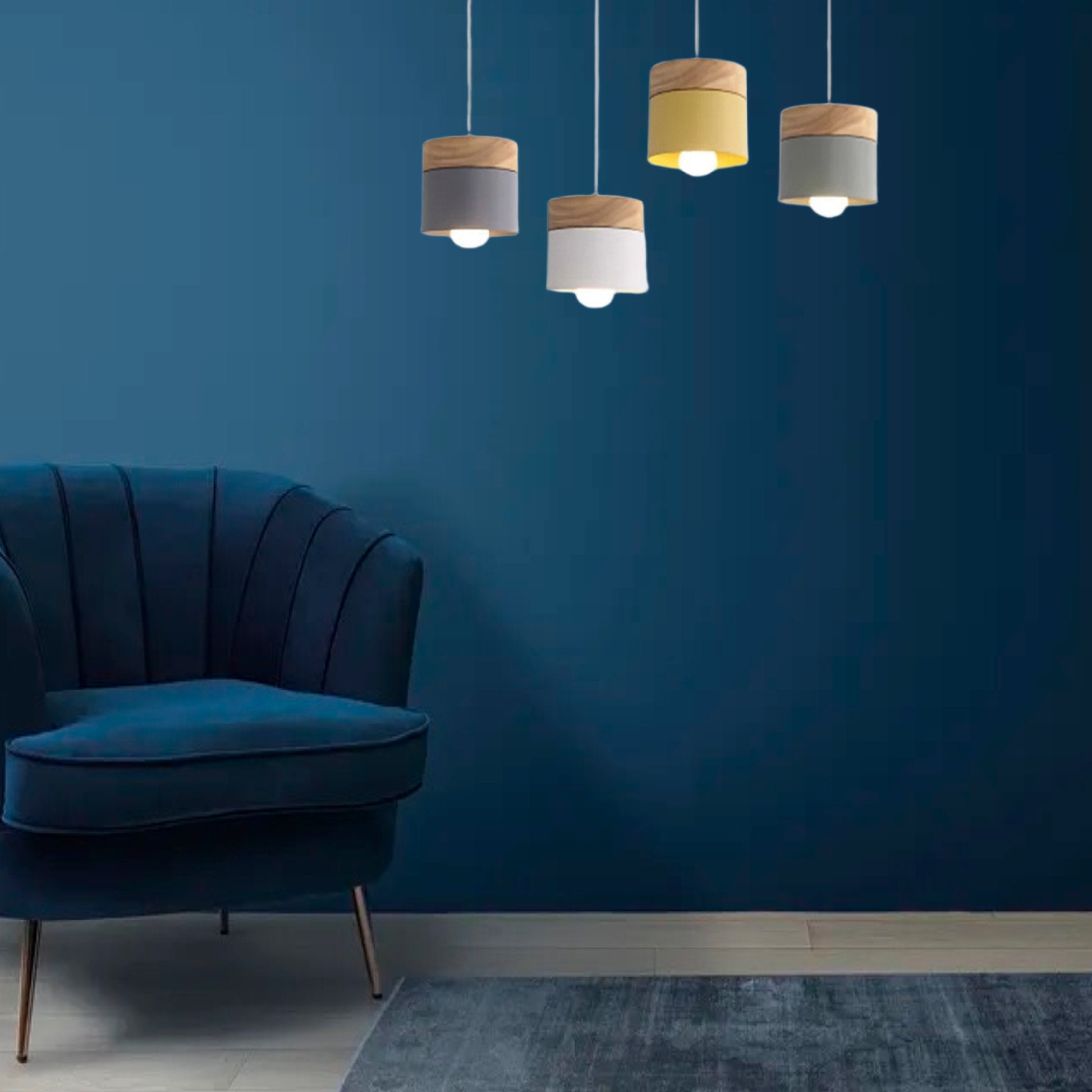 Morandi Modern Can Shape Metal/Wood Pendant Light - Lumpaz