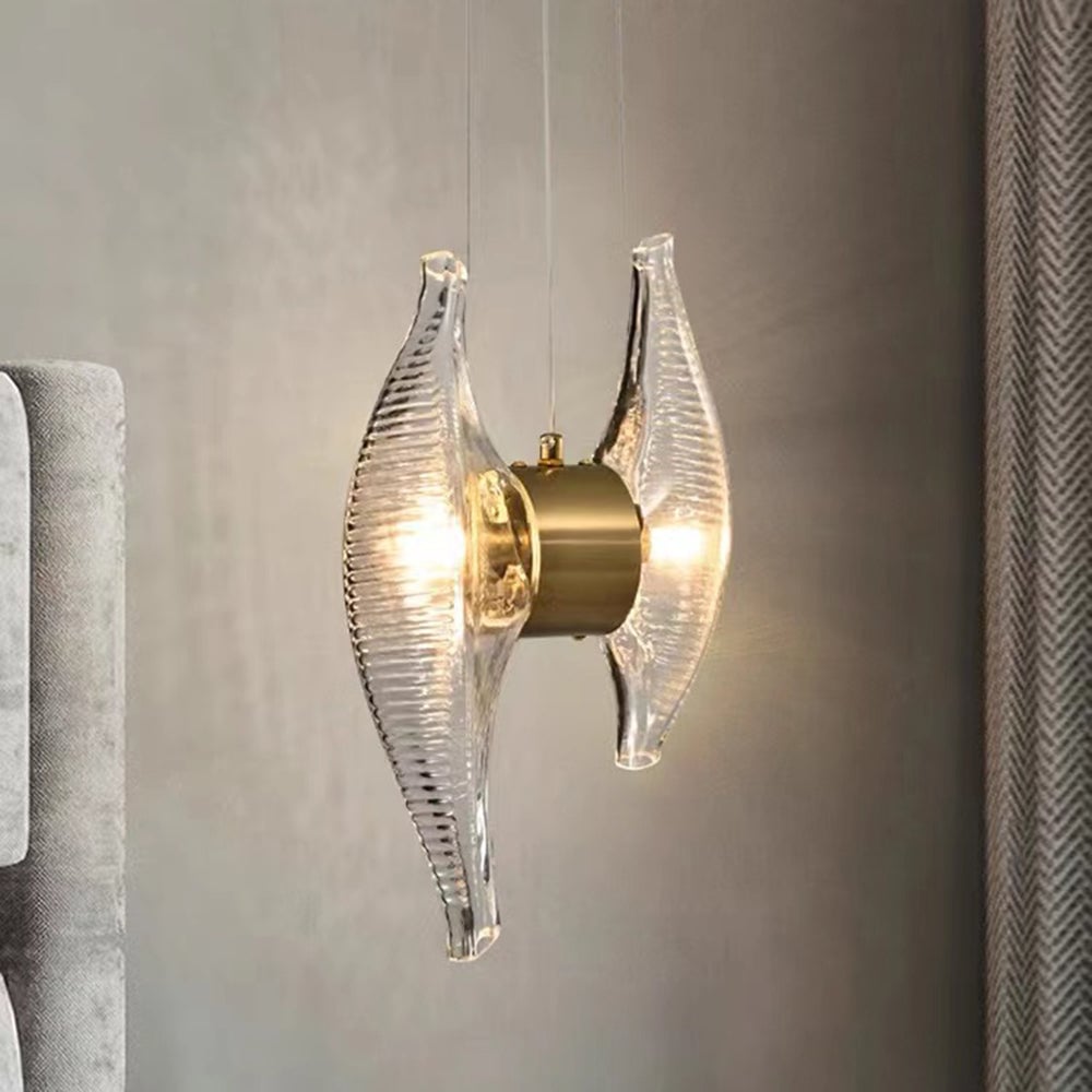 Kirsten Luxury Capiz Shell Pendant Light, Glass/Metal, Bedside/Dining Room - Lumpaz