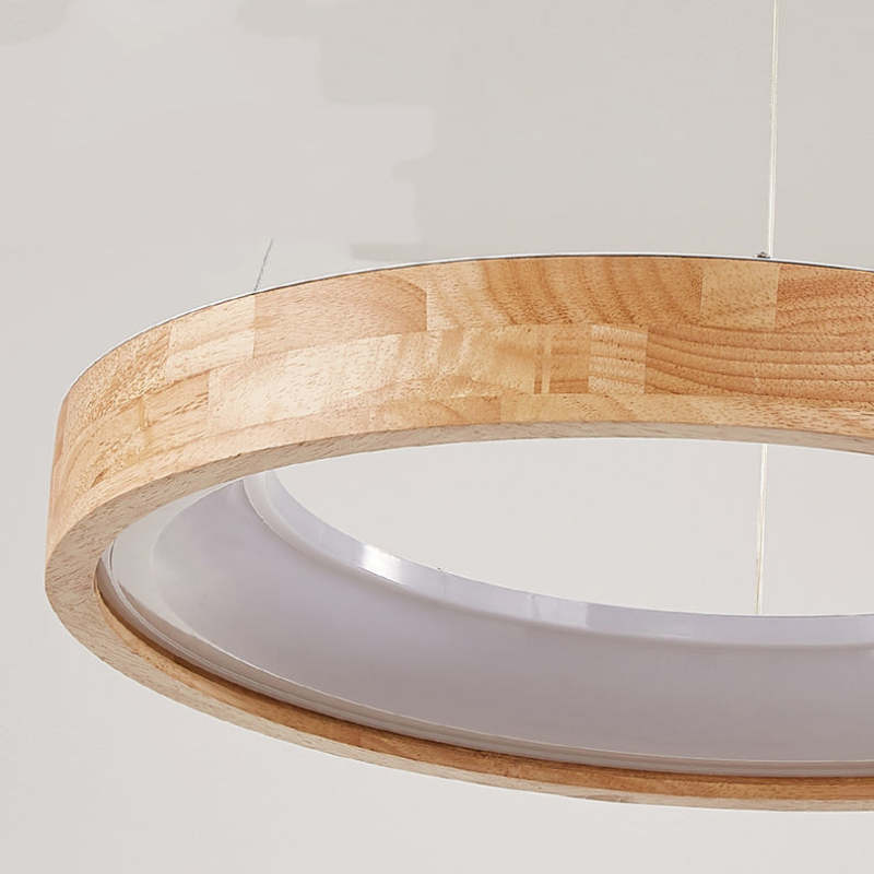 Ozawa Modern Ring Wood Pendant Light - Lumpaz