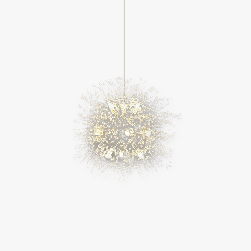 Lili Elegant Dandelion Metal/Acrylic Pendant Light, Gold/Chorme - Lumpaz