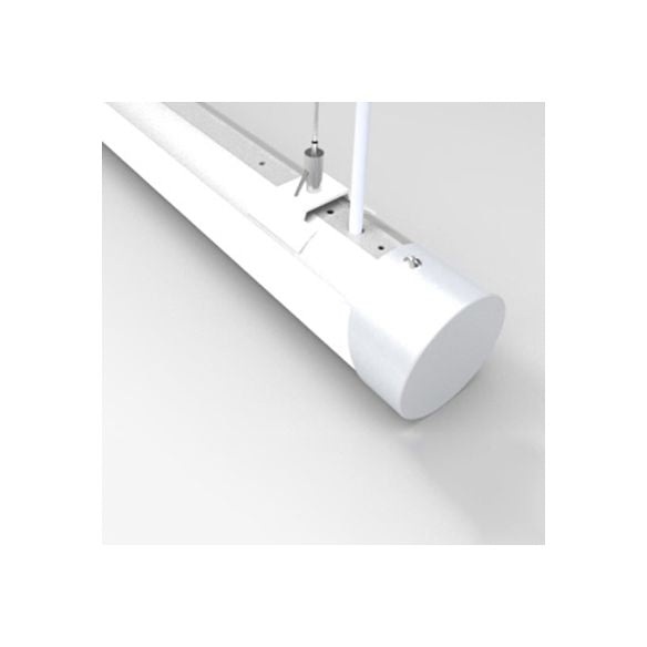 Minimalist Tube Glass/Metal Pendant Light, White, Dining Room - Lumpaz