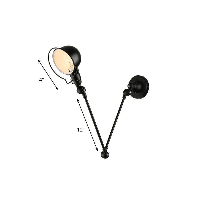 Brady Wall Lamp Bowl Circle Adjustable Metal, 2 Color, Living Room - Lumpaz