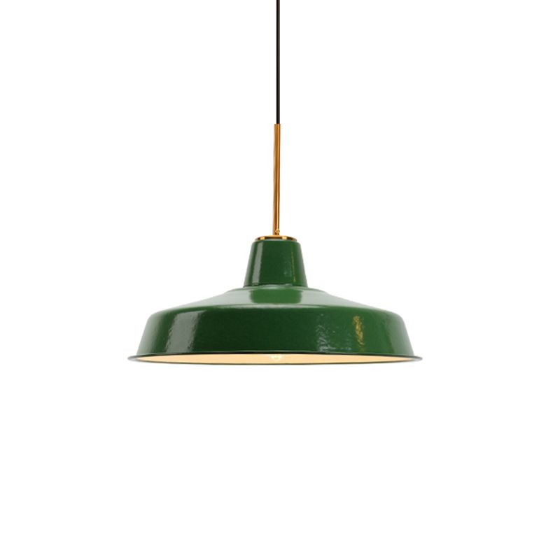 Cairns Vintage Metal Arched Pendant Light, Green - Lumpaz