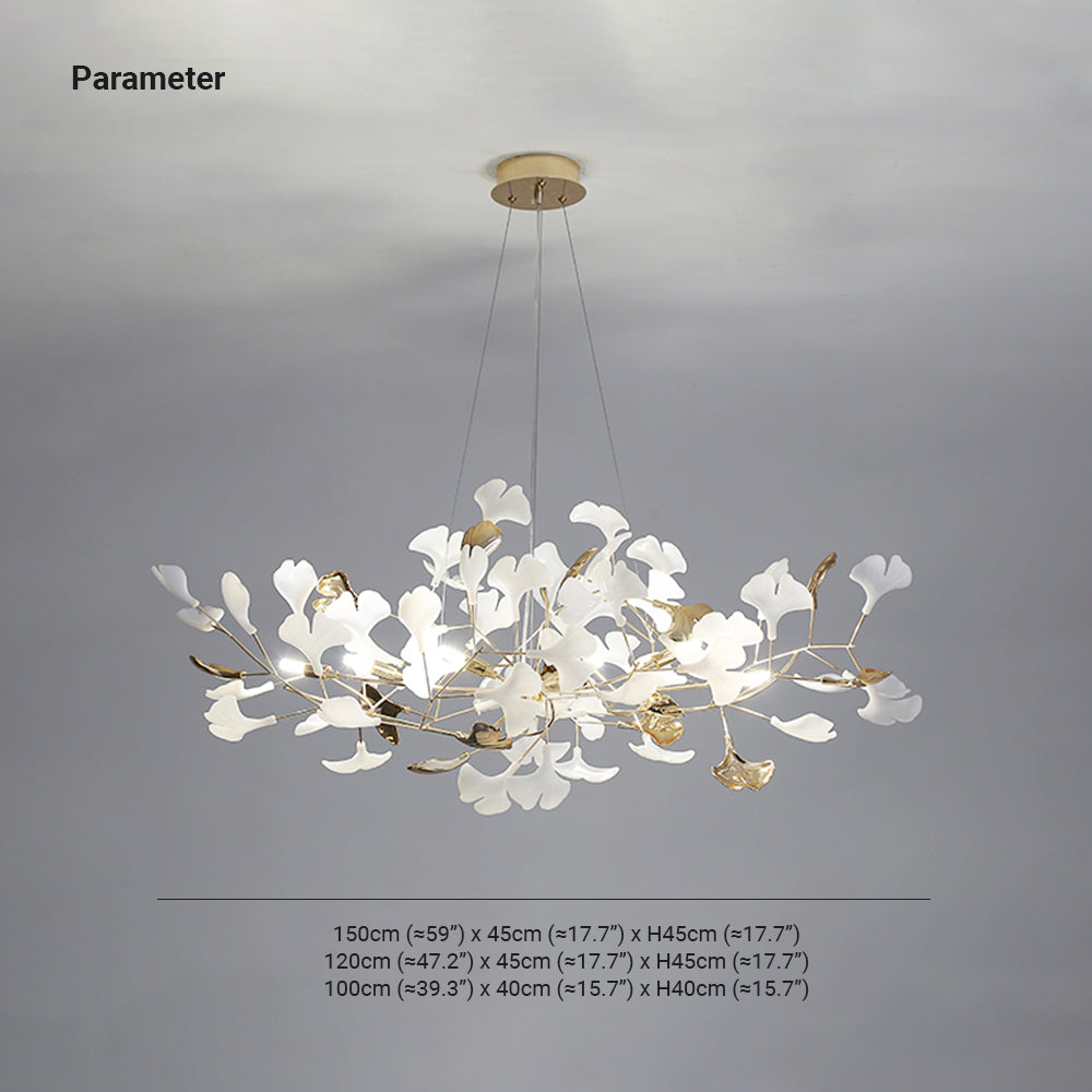 Olivia Modern Petal Shaped Metal Ceramic Chandelier Dining Room - Lumpaz