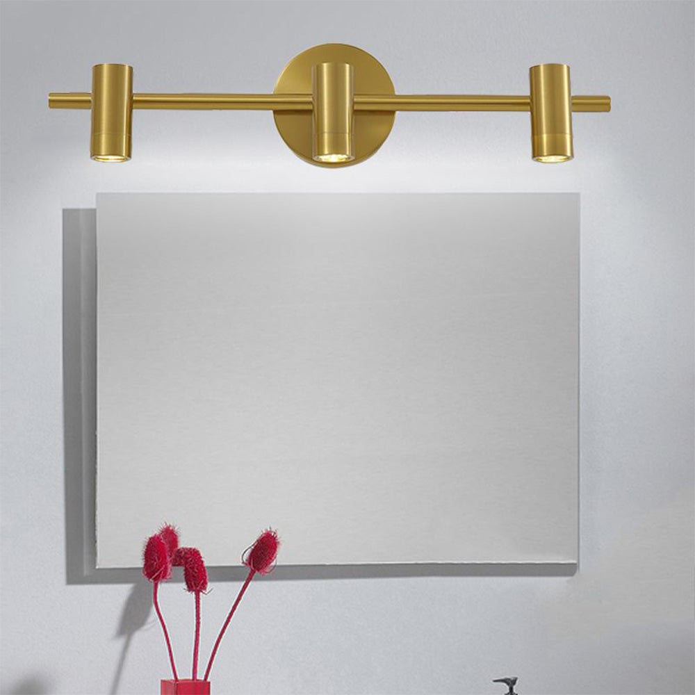 Freja Modern Geometric Metal Mirror Front Wall Lamp, Brass - Lumpaz