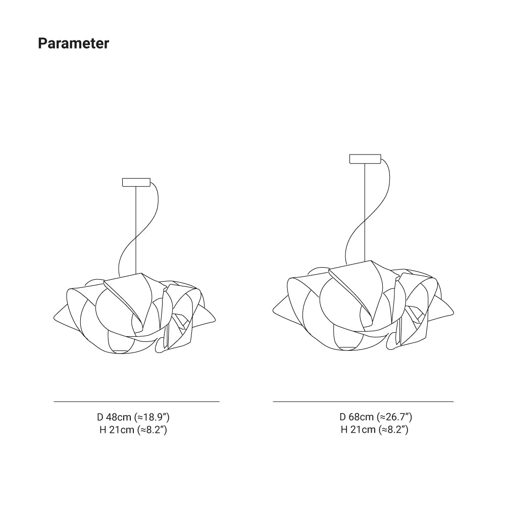 Bella Art Deco Flower Pendant Light, Acrylic, Living Room/Art Gallery - Lumpaz