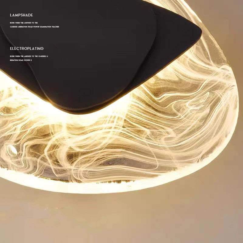 Chan Art Deco Irregular Metal/Acrylic Wall Lamp, Black/Gold - Lumpaz