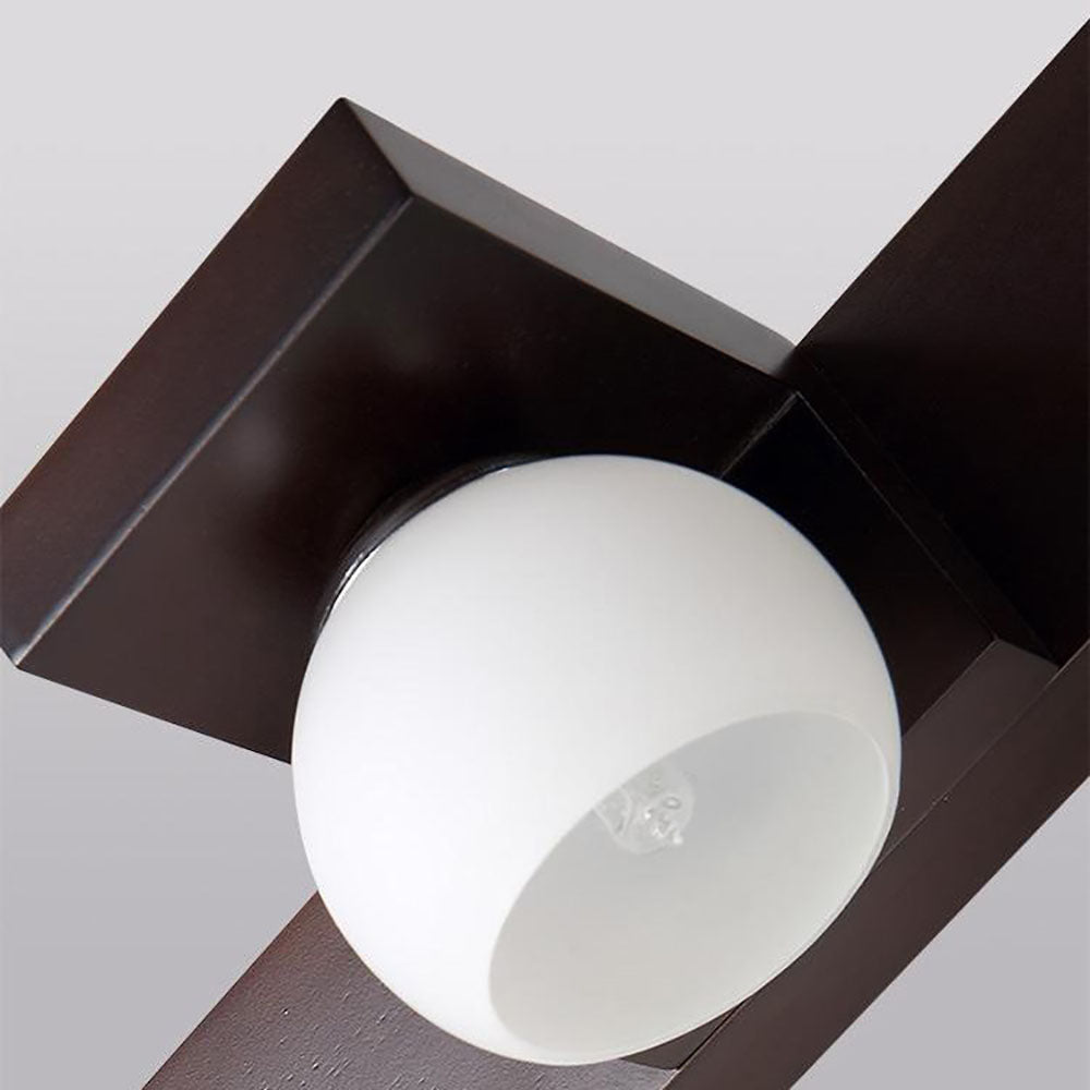Ozawa Vintage Mirror Front Vanity Wall Lamp, Wood/Glass, Brown - Lumpaz
