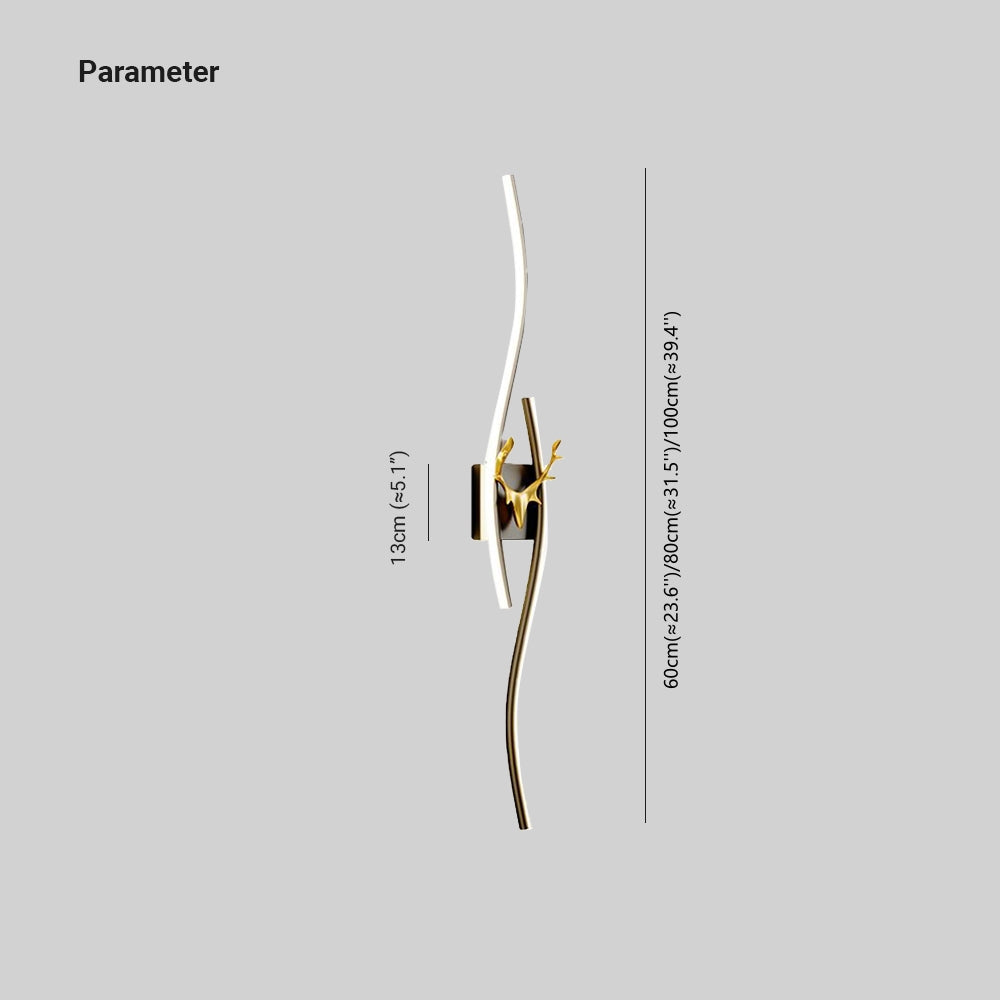 Alana Modern Linear Metal Vanity LED Wall Lamp, Black/Gold - Lumpaz