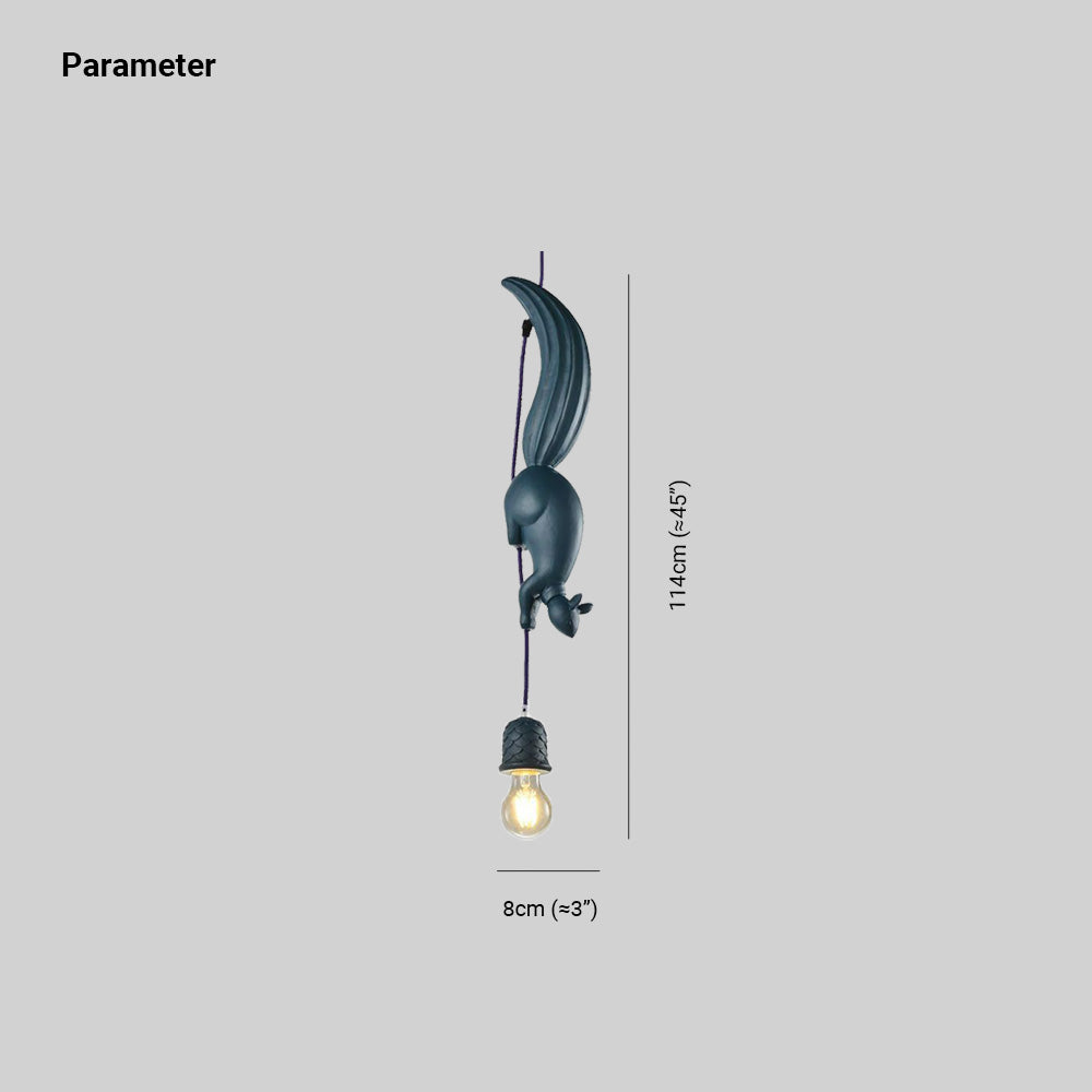 Valentina Pendant Light Squirrel/Pinecone Modern, Resin, Black/White/Blue/Pink, Restaurant - Lumpaz