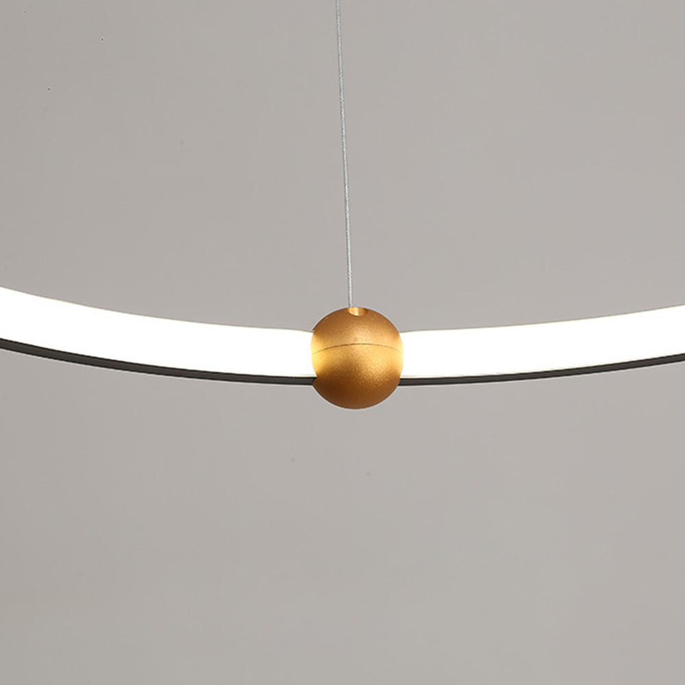 Arisha Minimalist Ring Metal Pendant Light, Black - Lumpaz