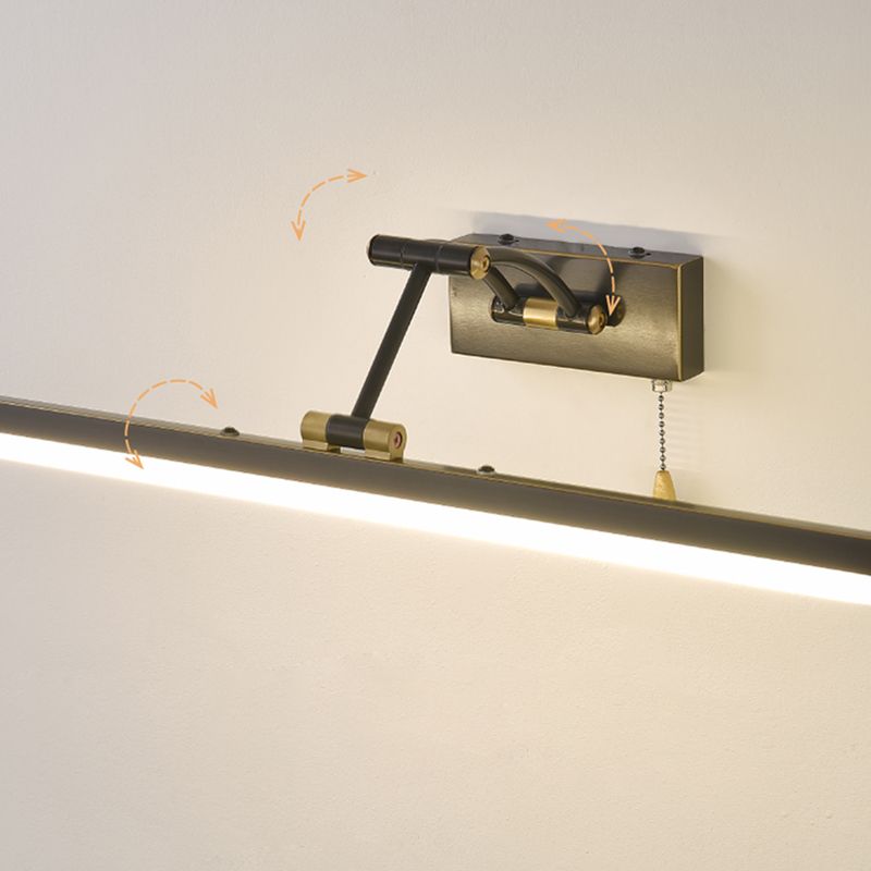 Leigh Linear Arc Light Poles Metal Black Vanity Wall Lamp - Lumpaz