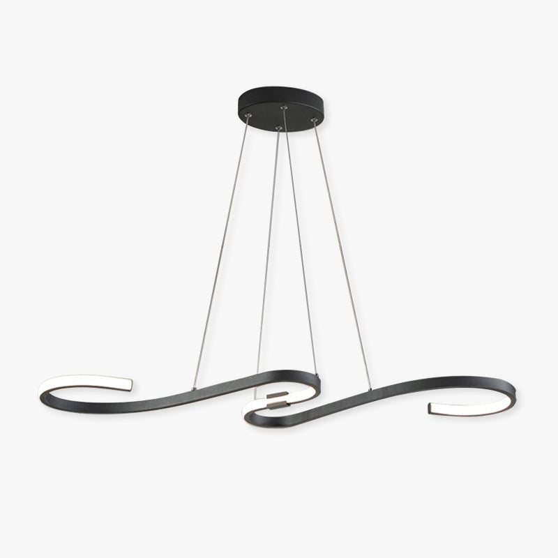 Post Modern Metal Linear Pendant Light, Black/White - Lumpaz