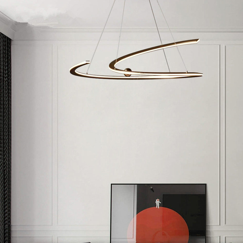 Minimalist Linear Metal Pendant Light,Gold - Lumpaz