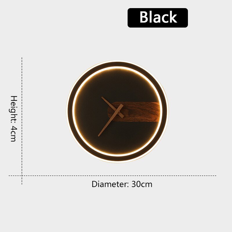Nielsen Modern Clock Design Wall Lamp, 3 Color - Lumpaz