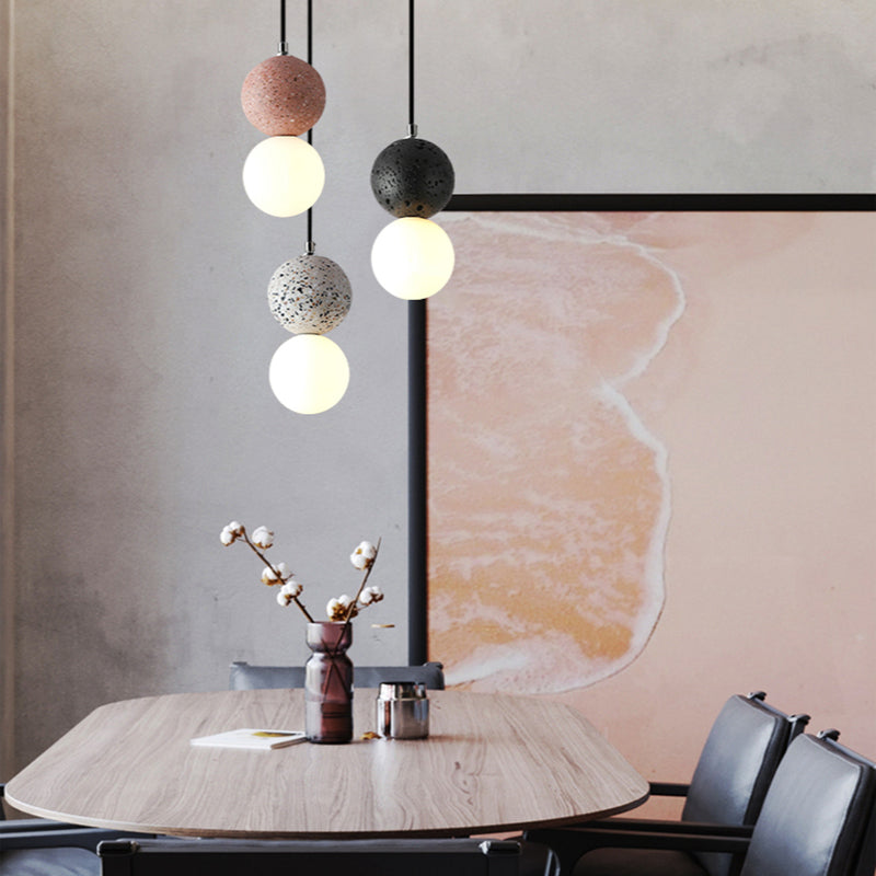 Valentina Single Globe Colorful Pendant Light, Dolomite, LED - Lumpaz
