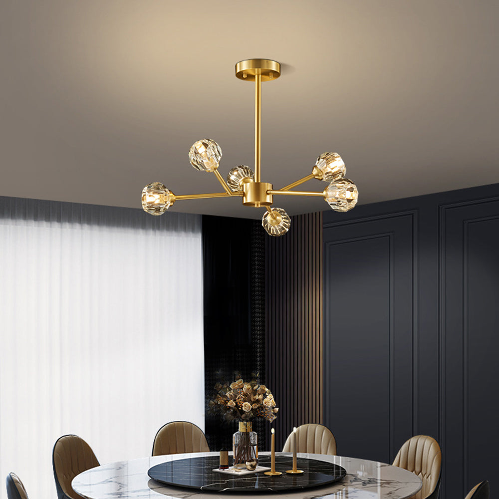 Valentina Modern Blown Metal Pendant Light, Gold - Lumpaz