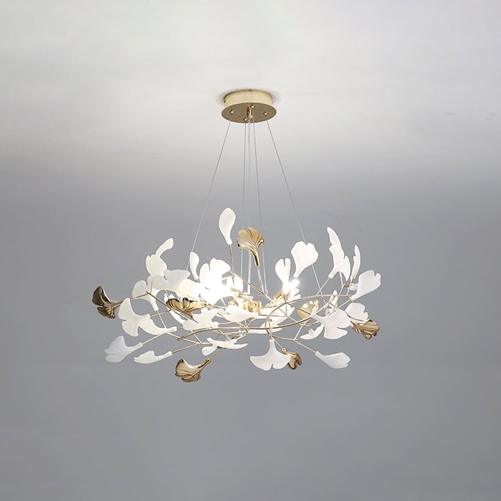 Olivia Modern Petal Shaped Metal Ceramic Chandelier Dining Room - Lumpaz