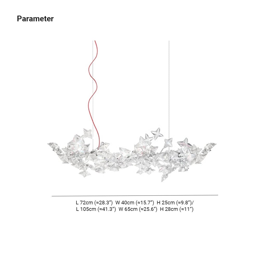 Olivia Luxury Star Acrylic Pendant Light, Living Room, Silver - Lumpaz